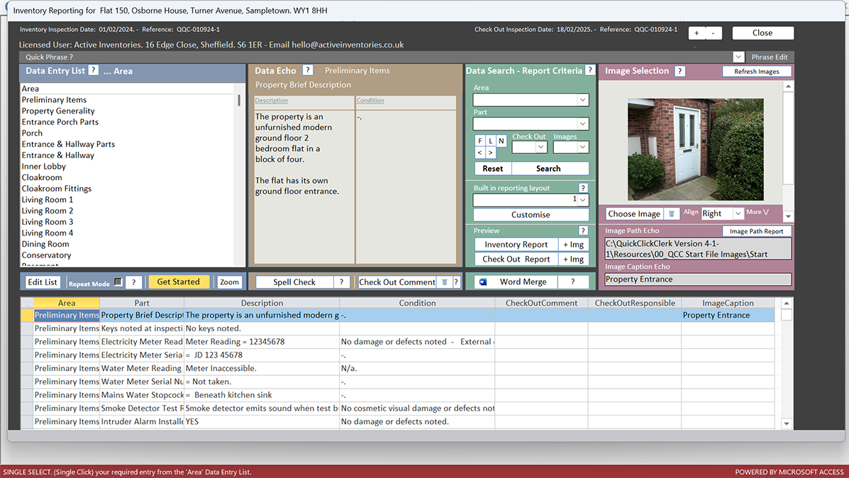 Residential rental property inventory report compiler